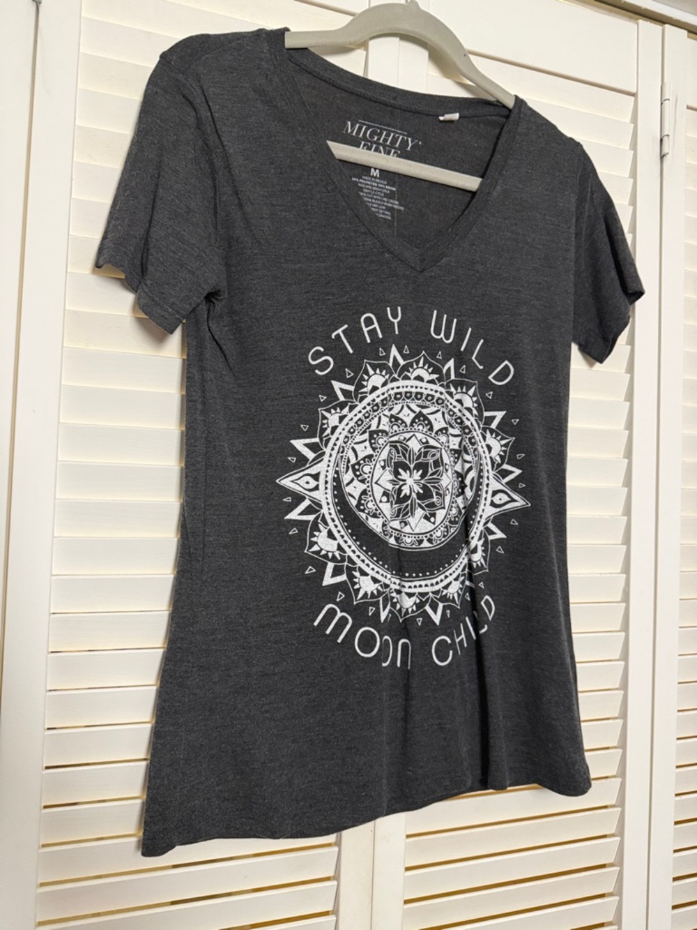 Mighty Fine Women's Charcoal Gray 'Stay Wild Moon Child' Graphic Tee - Picture 2 of 4
